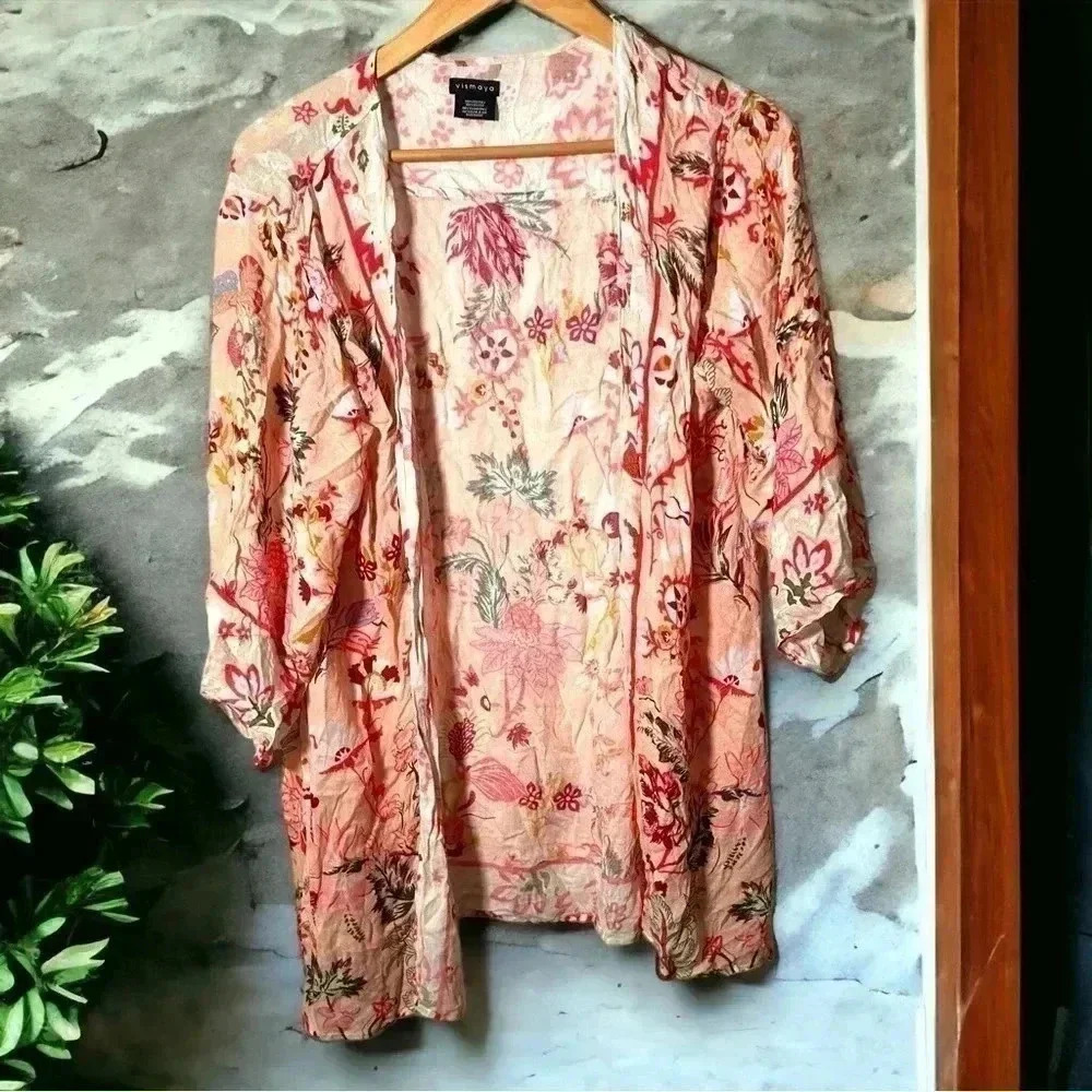 Bohemian  peachy kimono shawl